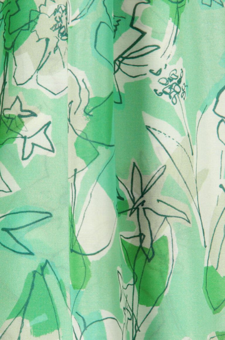 TOMORROWLAND - ピオニープリント ギャザーネックブラウス (グリーン