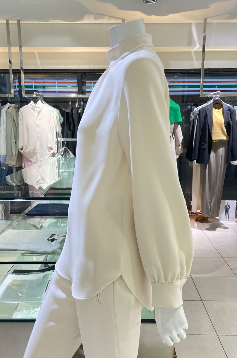 Theory - クラッシッククレープスタンドカラーブラウス