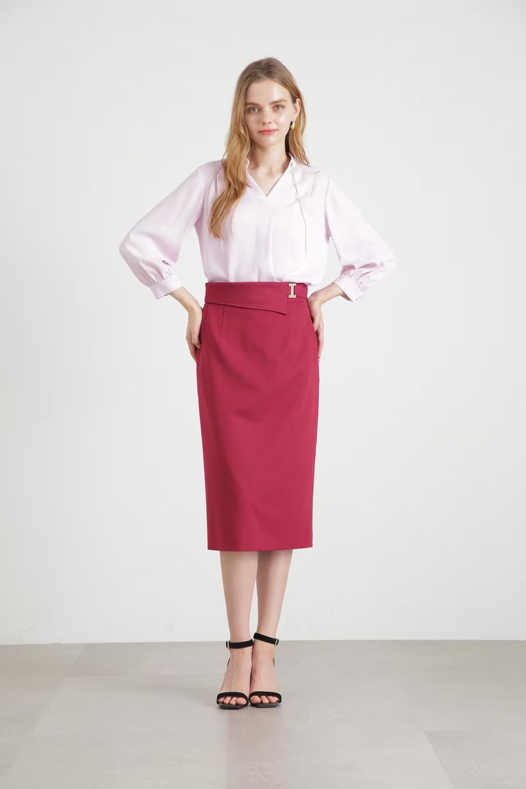 PINKY&DIANNE - メタルプレートタイトスカート (レッド