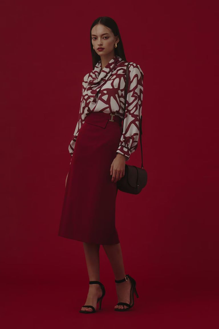 PINKY&DIANNE - メタルプレートタイトスカート (レッド