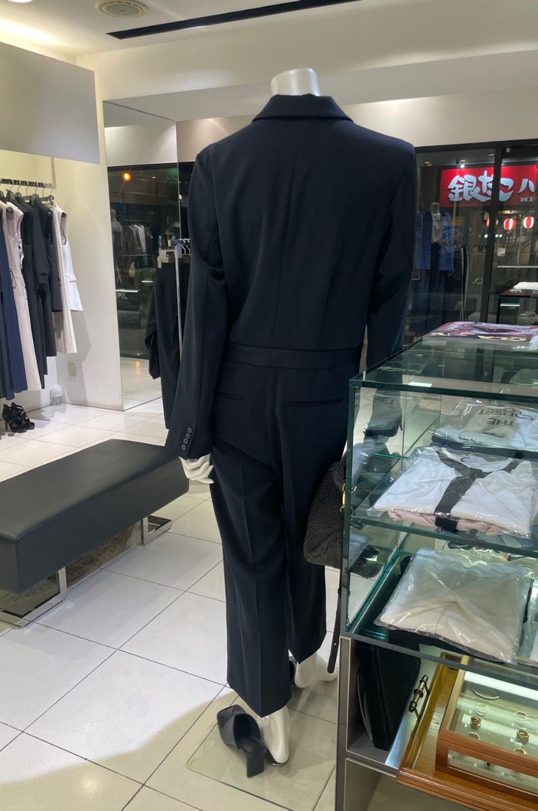 MIESROHE - マスキュリンジャンプスーツ(ネイビー) / ポリエステル