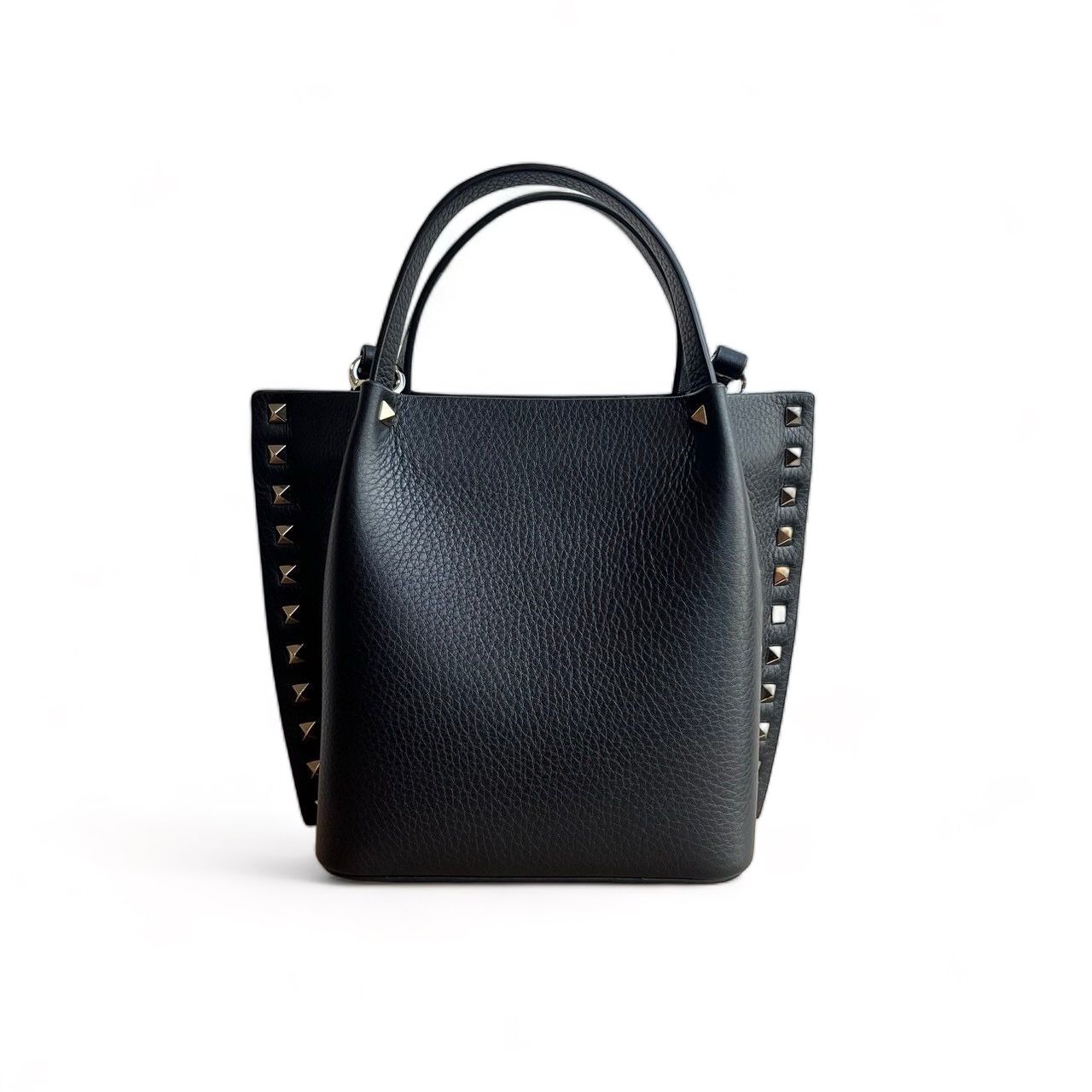 VALENTINO - ロックスタッズ グレインカーフスキン スモール トート