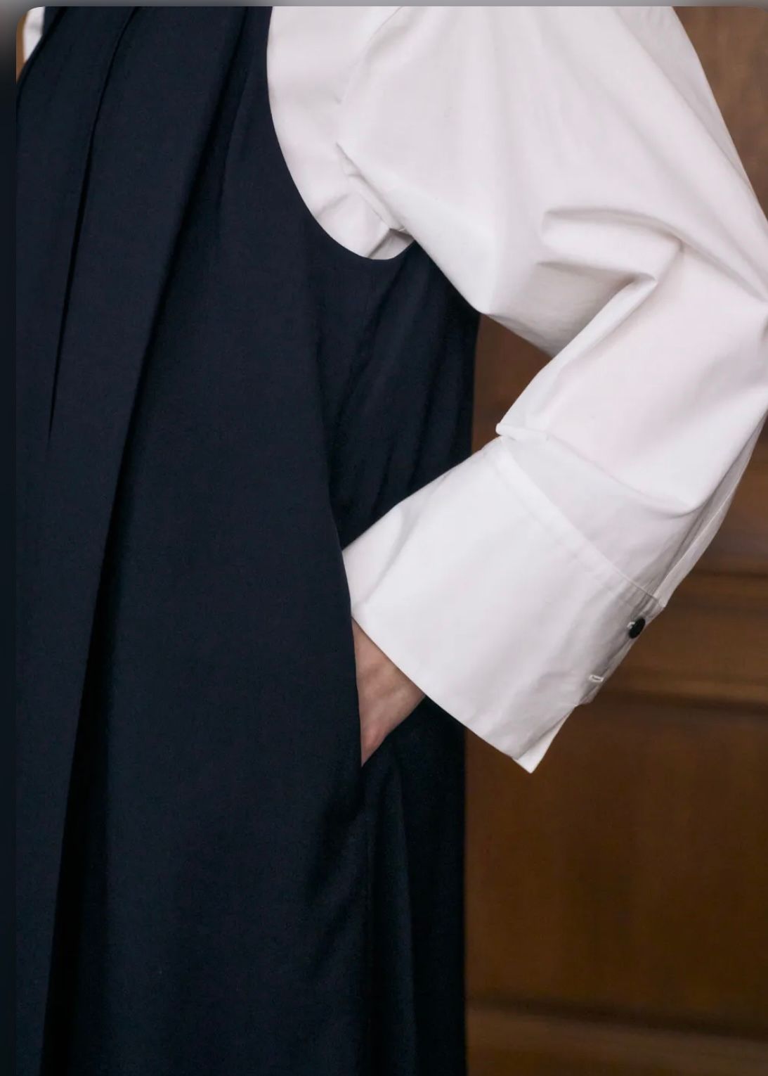 ENFOLD - TUCK JUMPER-SKIRT / スカート / Dネイビー / 2025AW new