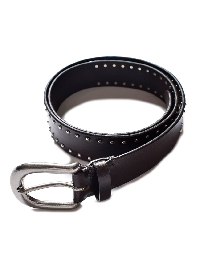 MINEDENIM - Double Studs Leather Belt (DBR) / ダブル スタッズ