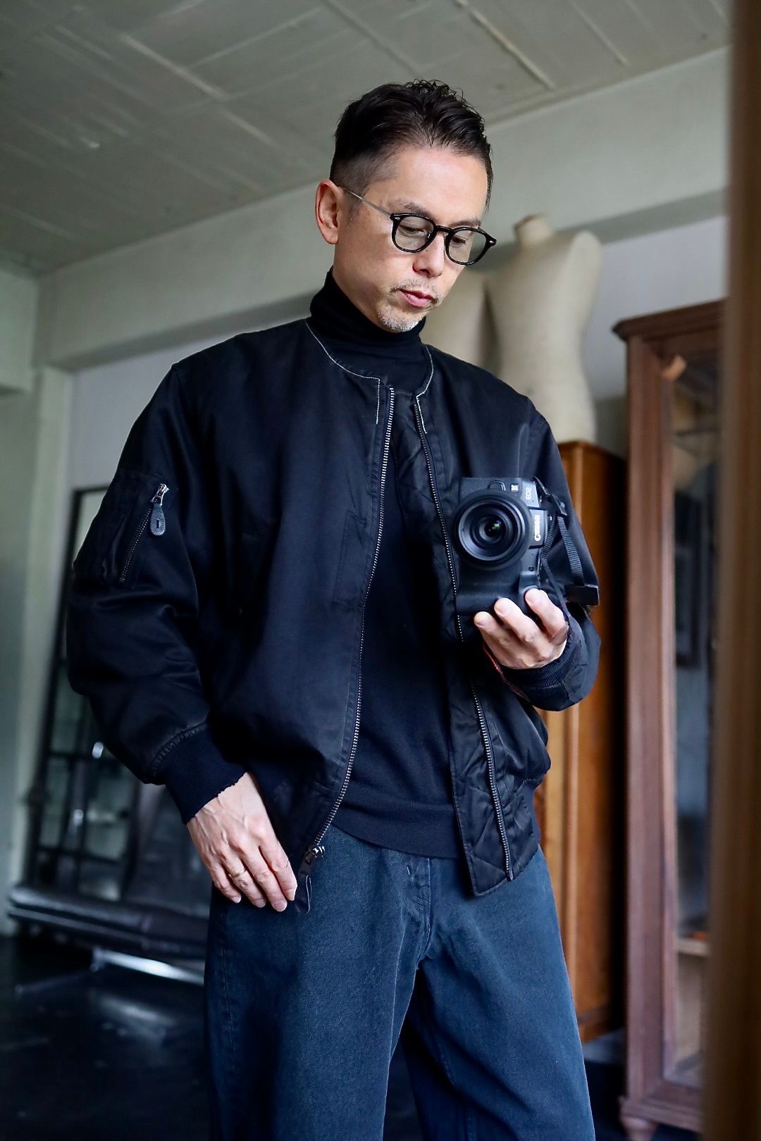 A.PRESSE Vintage Silk Flight Custom Jacketスタイル.2025.10.28