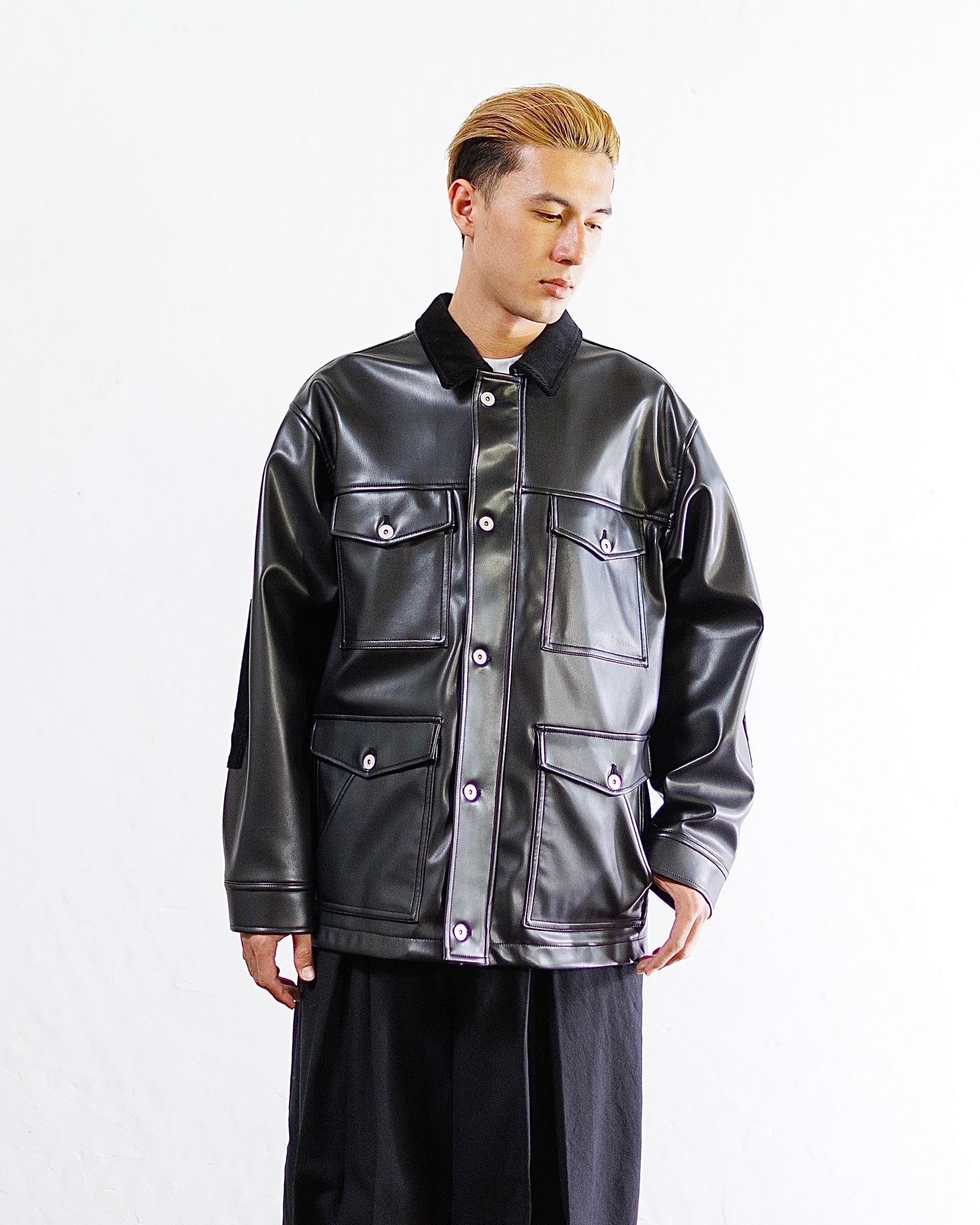 コムデギャルソン オム フェイクレザーボンディングジャケット