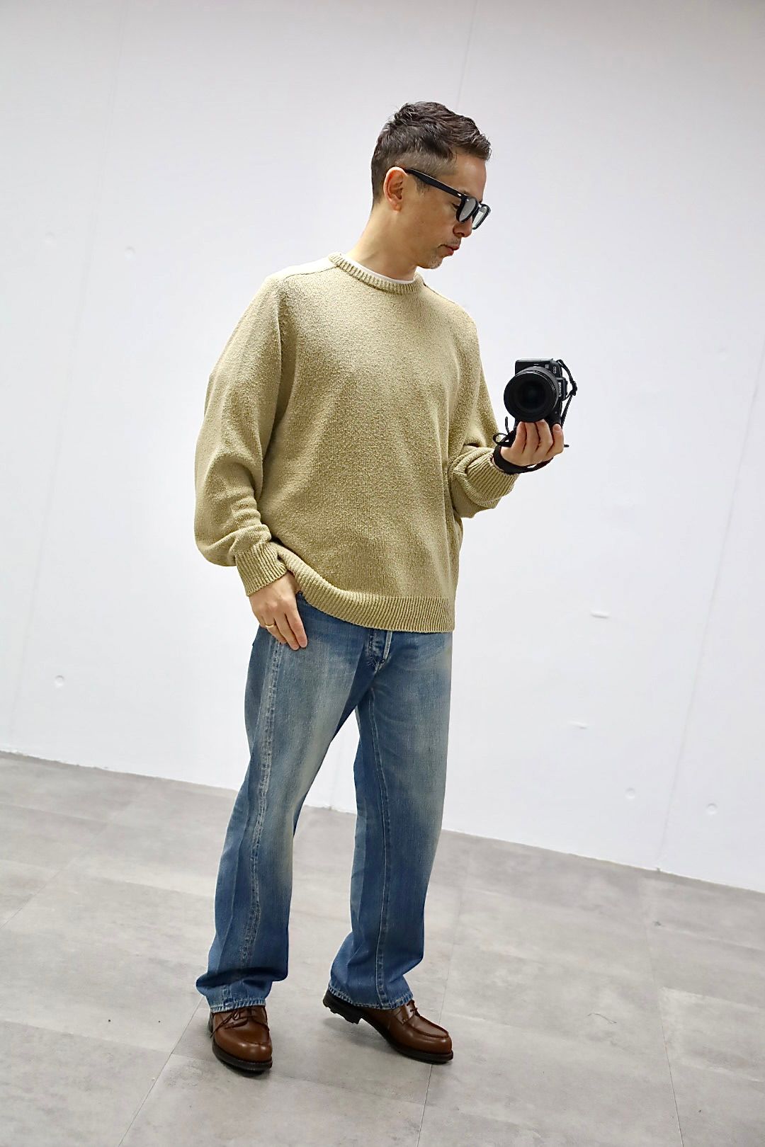 A.PRESSE - アプレッセ 2026 STYLE1 Washed Silk Nep Crew Neck