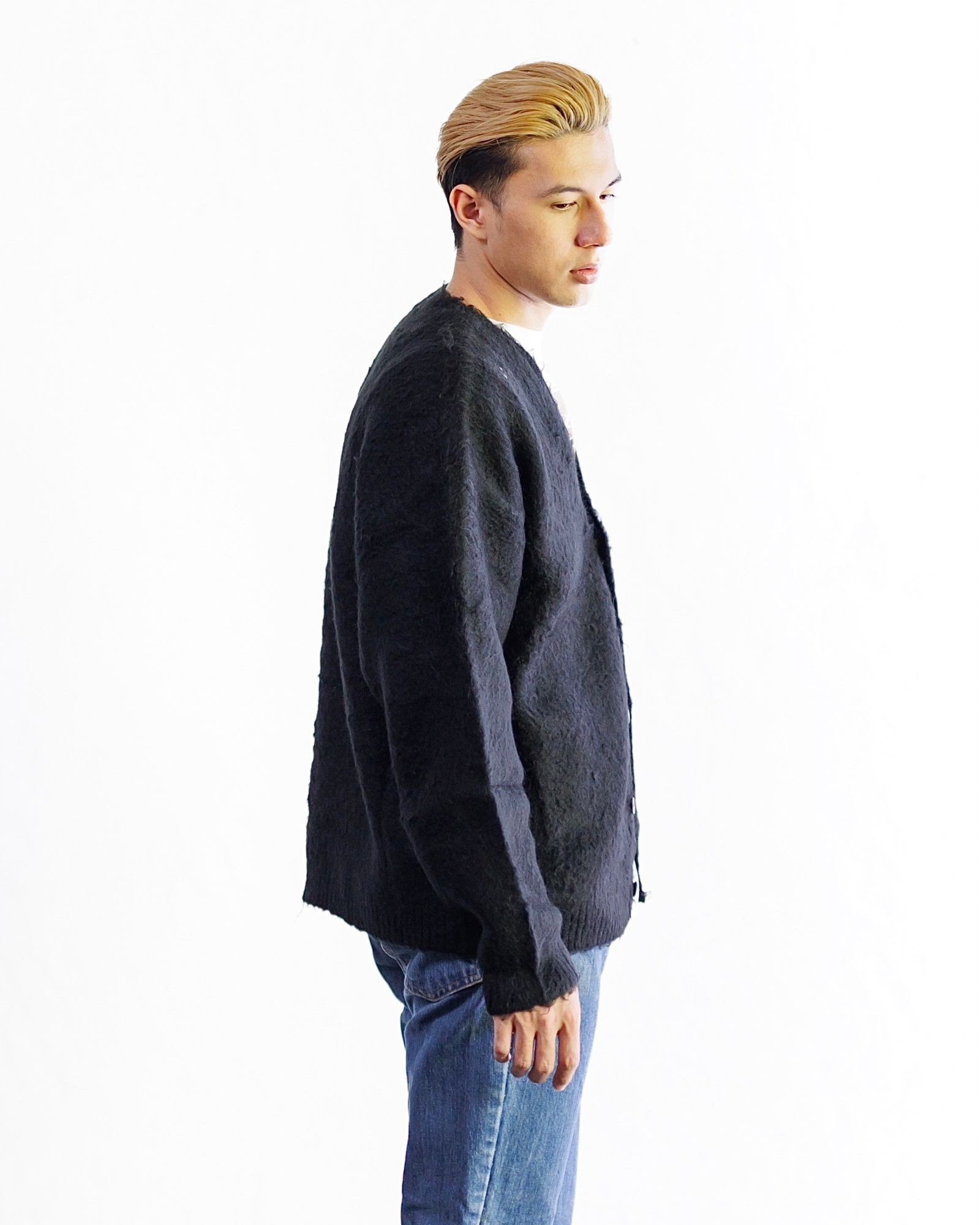 モヘアカーディガンmohair cardigan ブラック Black A.R.P.®︎ Shaggy