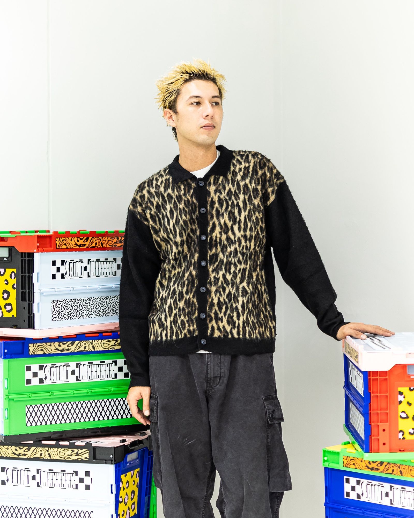 SAINT M×××××× - セントマイケル ニットカーディガン LEOPARD KNIT