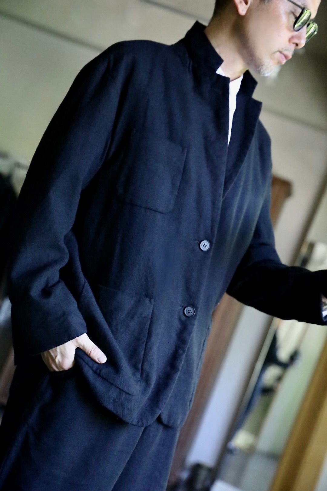 COMME des GARCONS HOMME 縮絨ウールサージセットアップスタイル