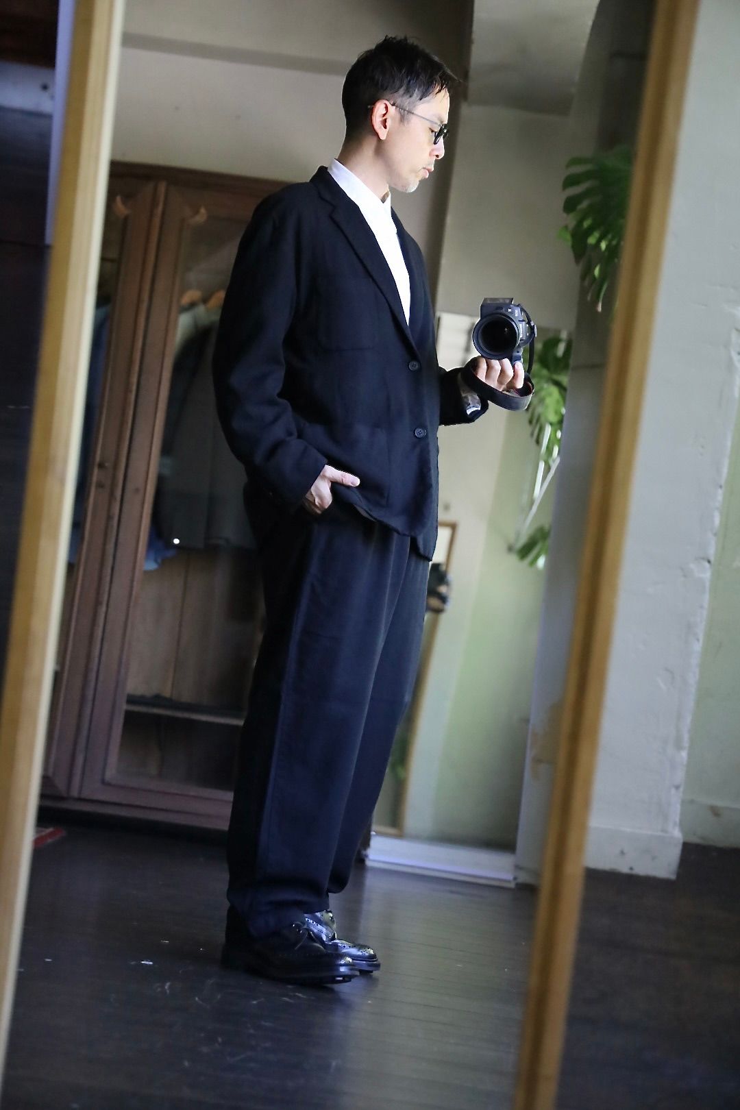 COMME des GARCONS HOMME 縮絨ウールサージセットアップスタイル