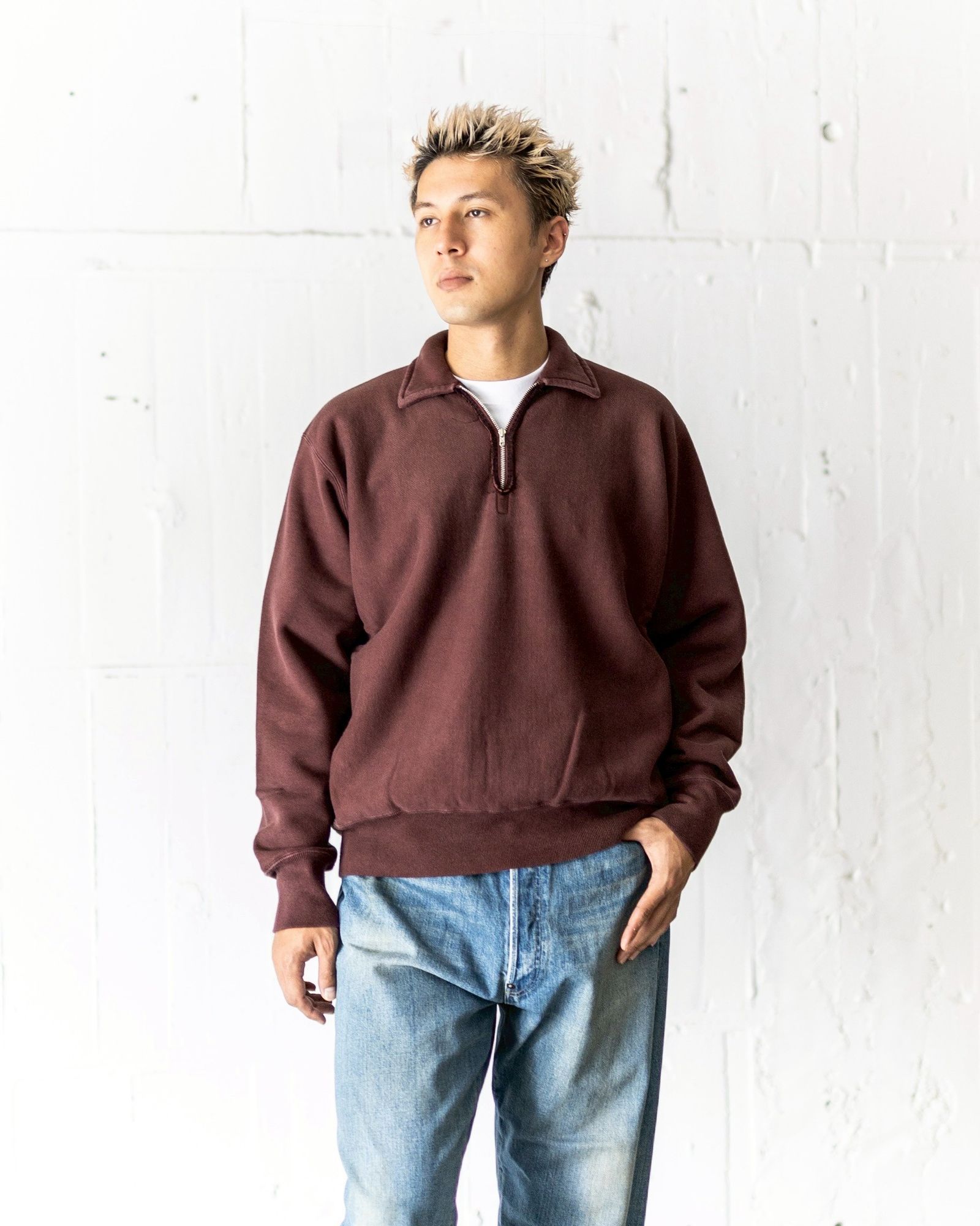 A.PRESSE - アプレッセ 2025 STYLE2 Vintage Half Zip Sweatshirt