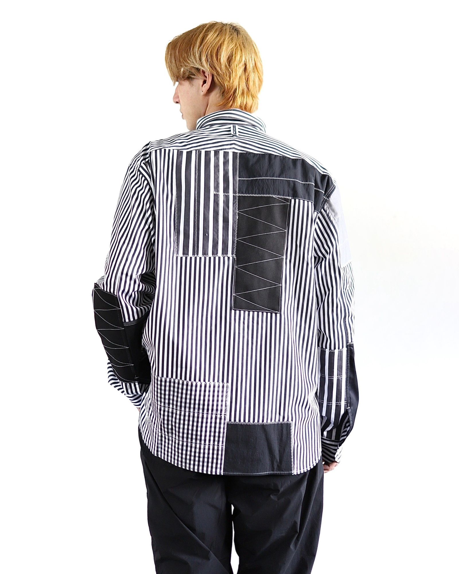UNYA WATANABE 新作24SS パッチワークストライプシャツ スタイル