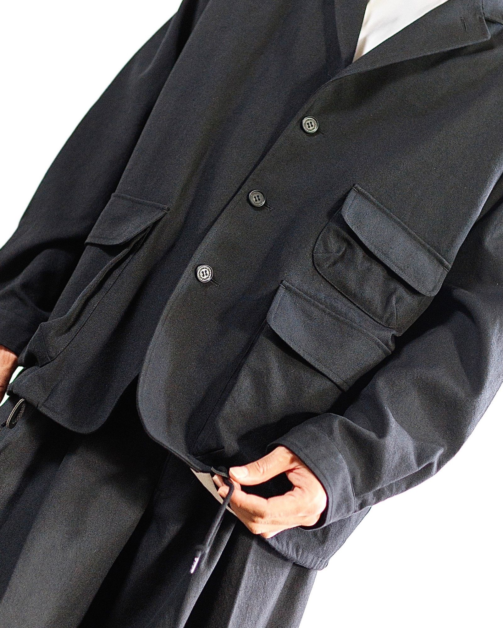 コムデギャルソン オム ウールサージ縮絨3Bジャケット セットアップ