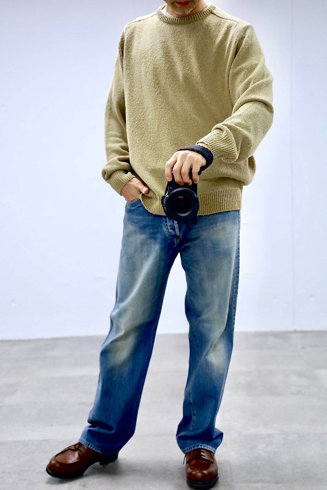 A.PRESSE - アプレッセ 2026 STYLE1 Washed Silk Nep Crew Neck