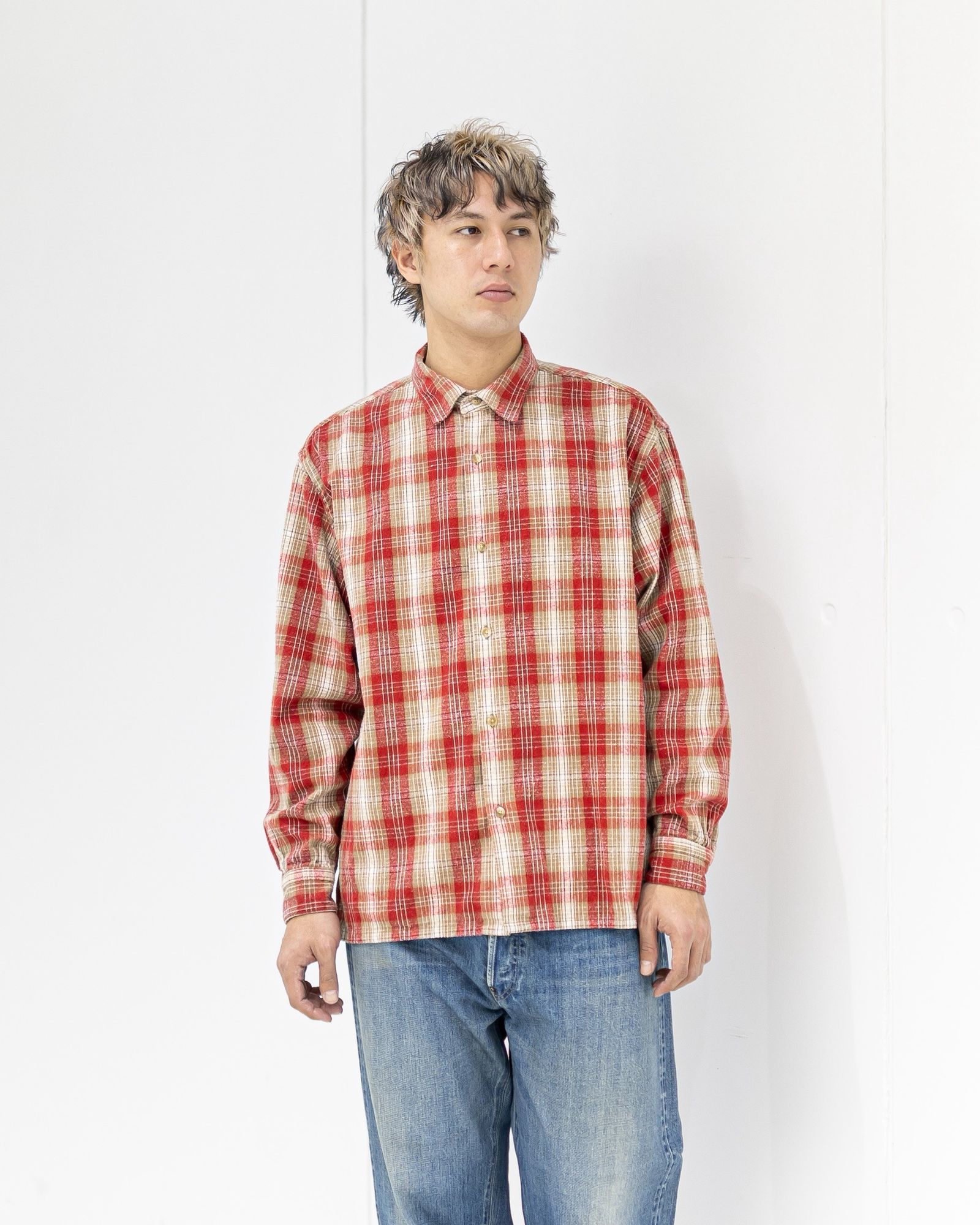 A.PRESSE 新作 Vintage Cotton Silk Nep Twill Check Shirts1月24日(土