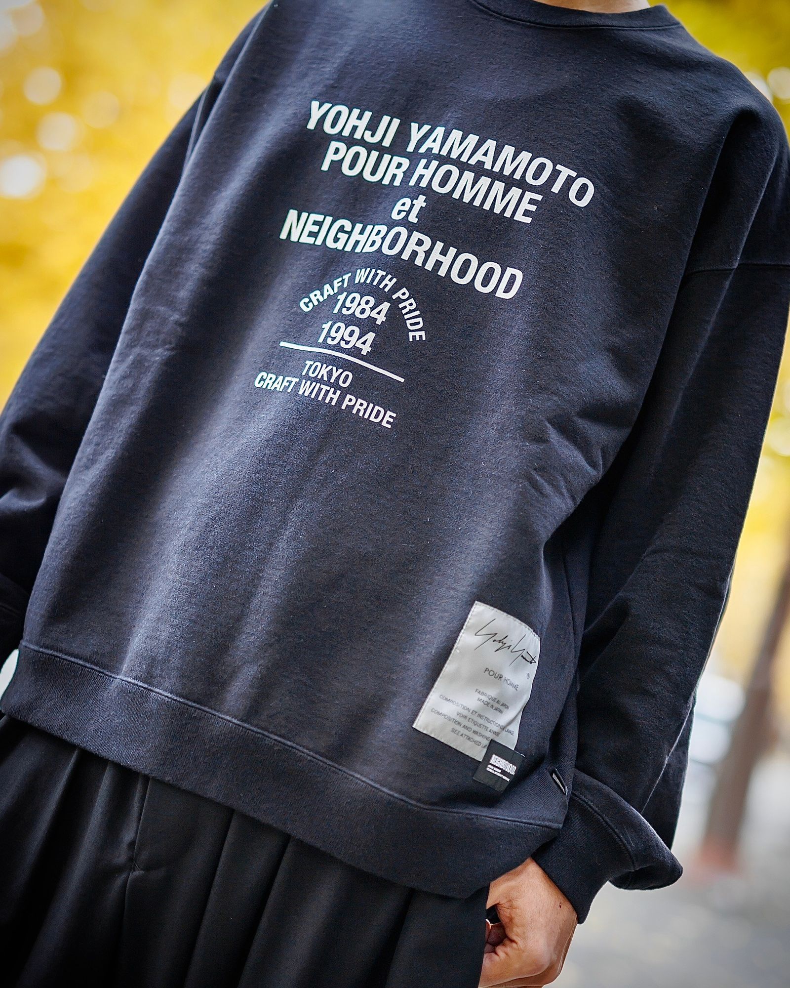 yohji yamamoto x NEIGHBORHOOD SWEAT SHIRT LS (BLACK)スタイル
