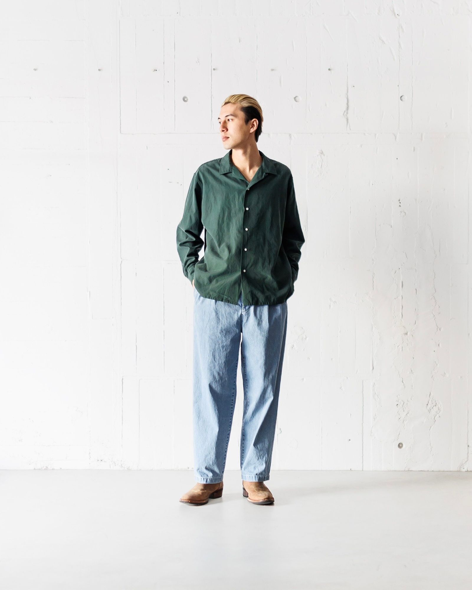 A.PRESSE - アプレッセ 25SS US Silk Cotton Open Collar L/S Shirt