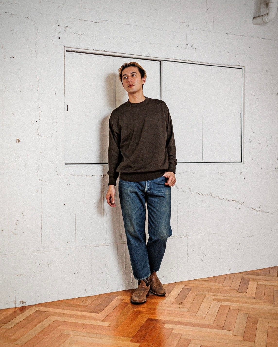 A.PRESSE - アプレッセ Cotton knit L/S T-Shirt(25SAP-03-01K)OLIVE