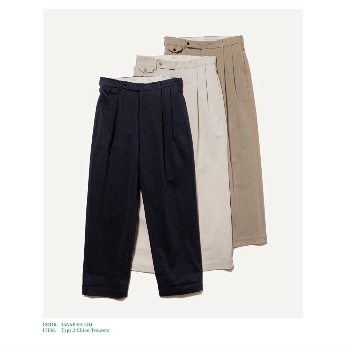 A.PRESSE - アプレッセ Type.2 Chino Trousers(24AAP-04-12H)NAVY☆8月