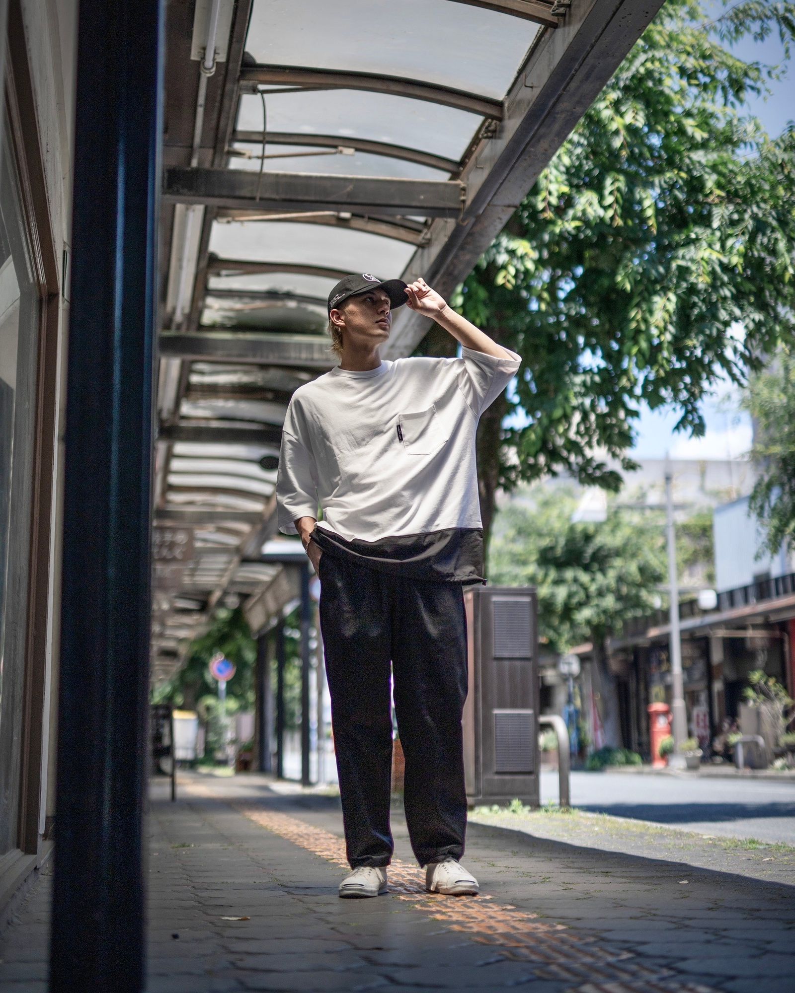 コムデギャルソンオム 24SS 異素材切り替えTシャツ style 2024.6.17