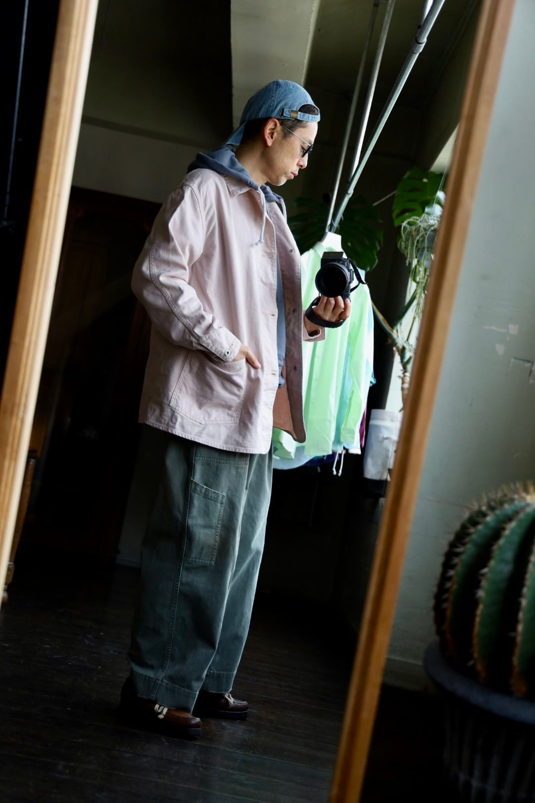 FOUNDOUR - ファウンダ 25SS COVERALL JACKET(015FD251001)PINK BEIGE
