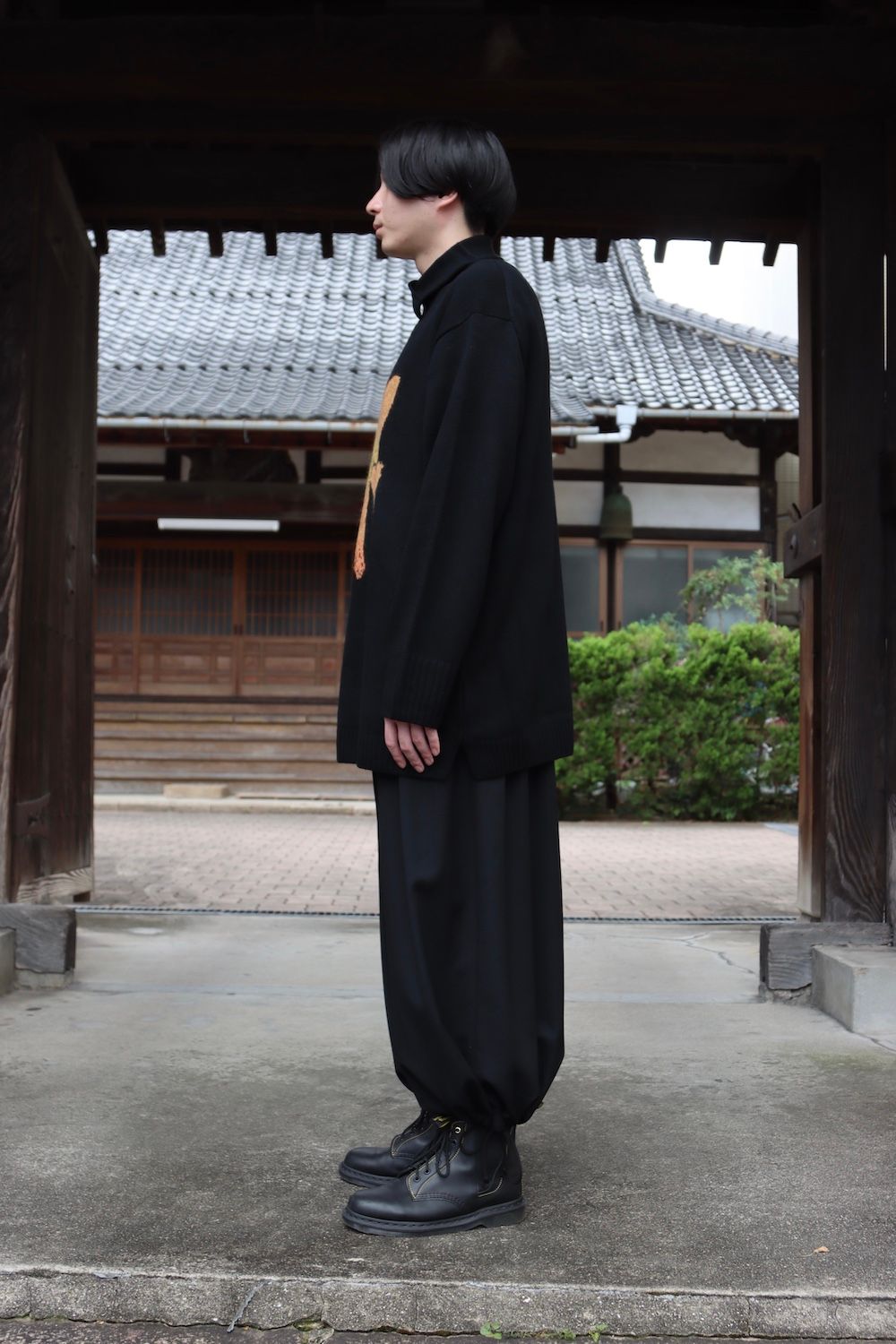 yohji yamamoto 花柄タートルボタンニット(HX-K16-181) style.2021.8