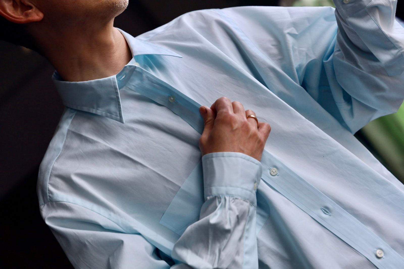 FOUNDOUR - ファウンダ 25SS REGULAR COLLAR SHIRT(015FD251014)SAX | MARK