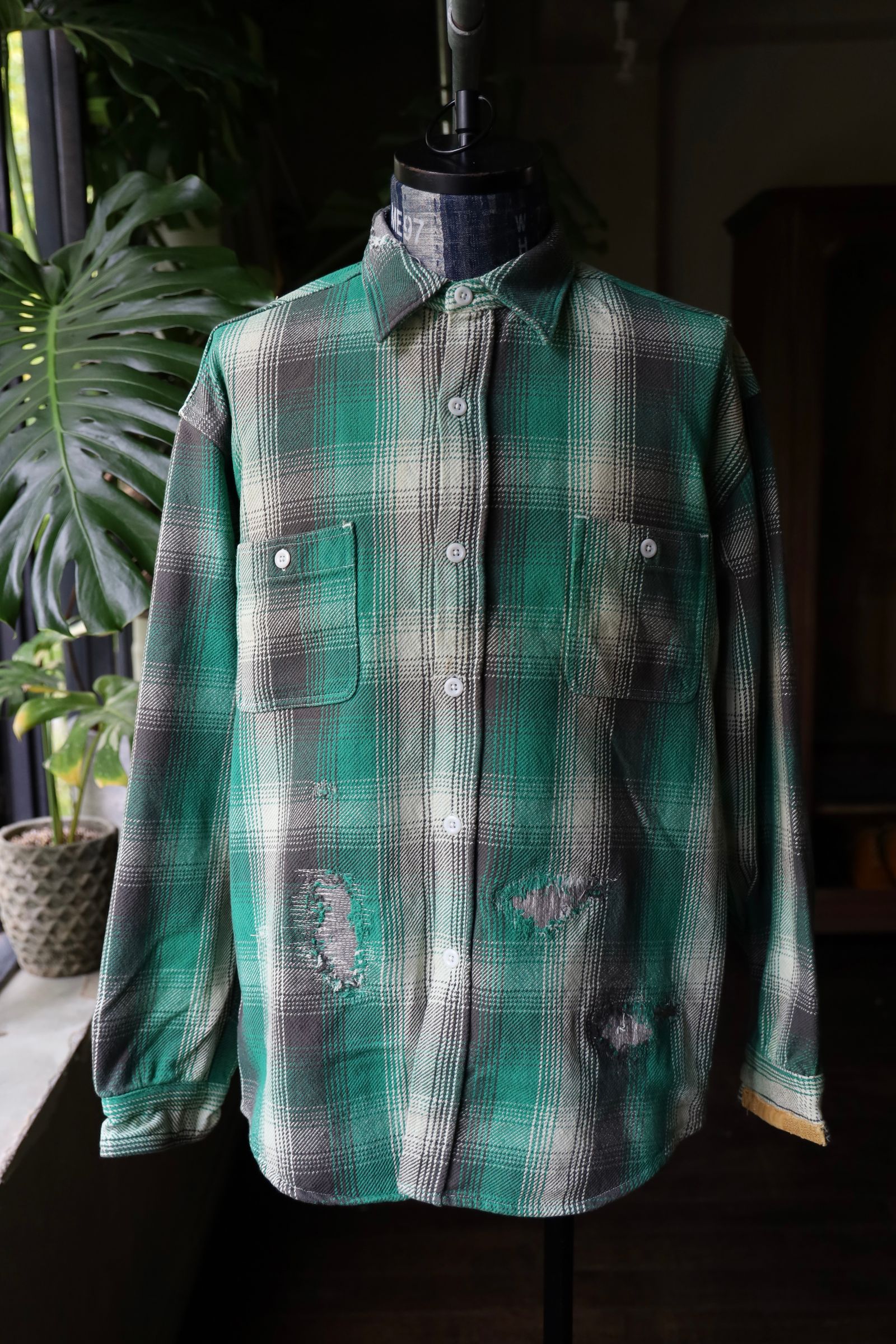 BOWWOW HEAVY WEIGHT FLANNEL SHIRTS AGING