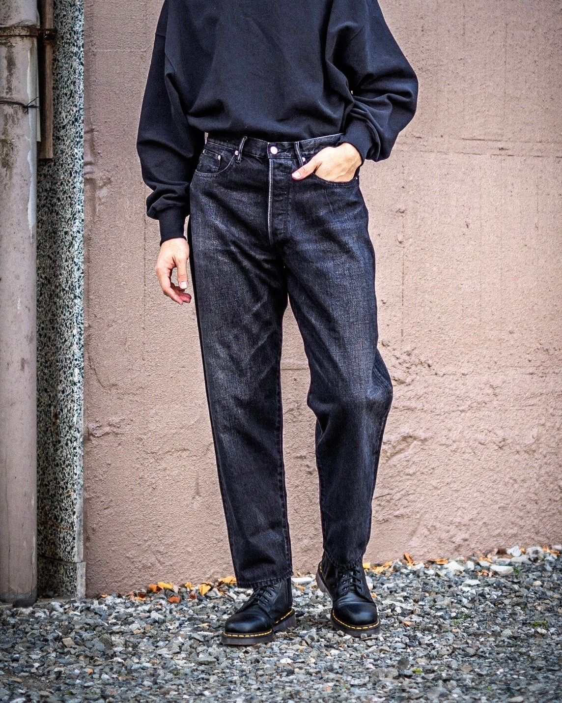 グラフペーパー Selvage Denim Five Pocket Tapered Pants(DARK FADE
