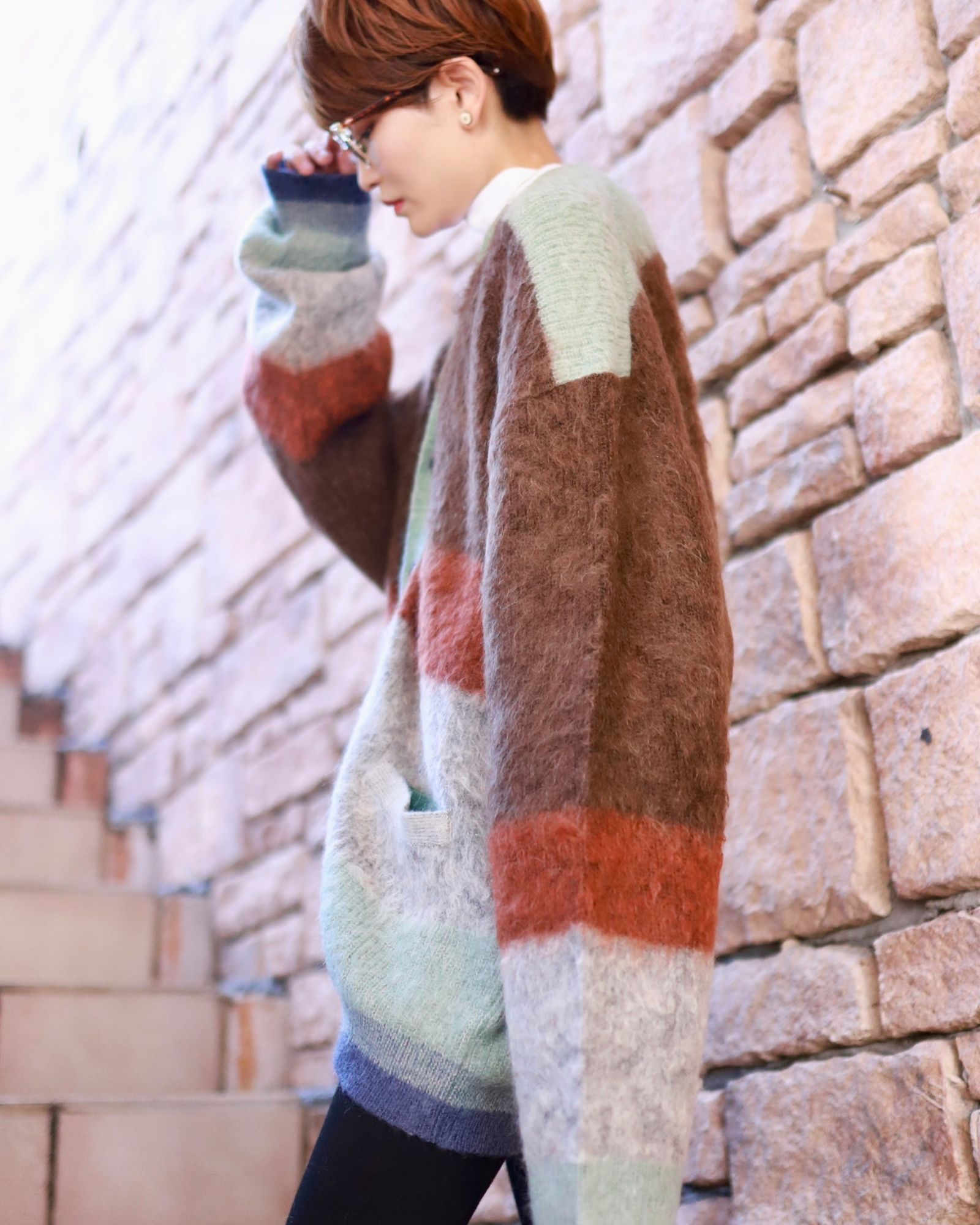 YOKE 新作MOHAIR BORDER CARDIGAN style.2023.9.3 | 3663 | MARK