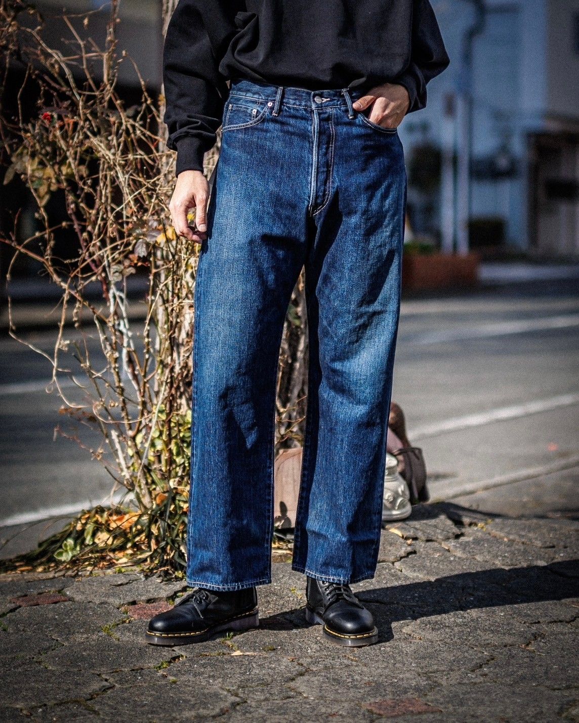 グラフペーパー Selvage Denim Five Pocket Tapered Pants(DARK FADE
