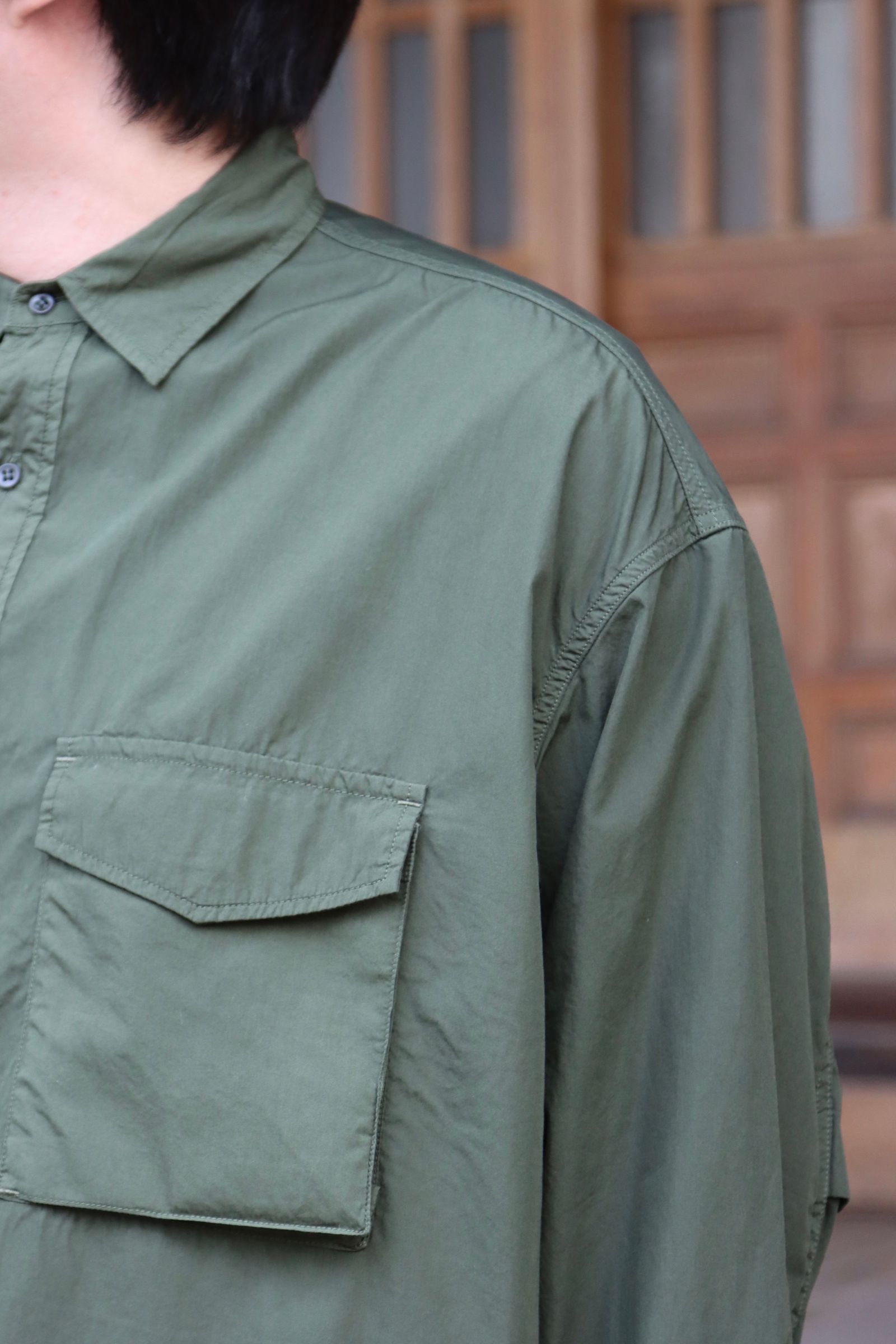 Graphaper Garment Dyed Poplin Fatigue Shirt style.2022.4.2. | 2340