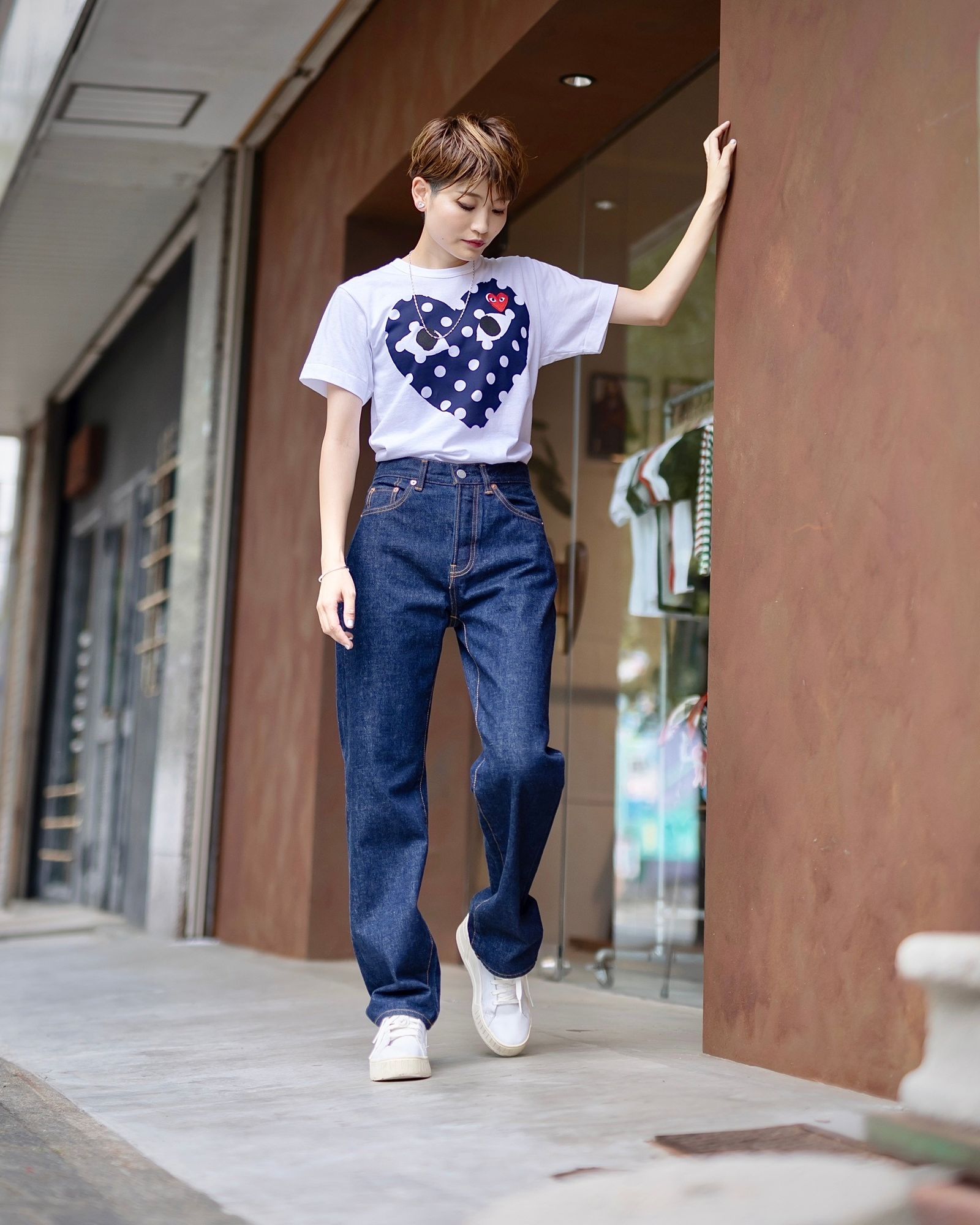 PLAY COMME des GARCONS ポルカドットTシャツ style.2024.8.13 | 5181