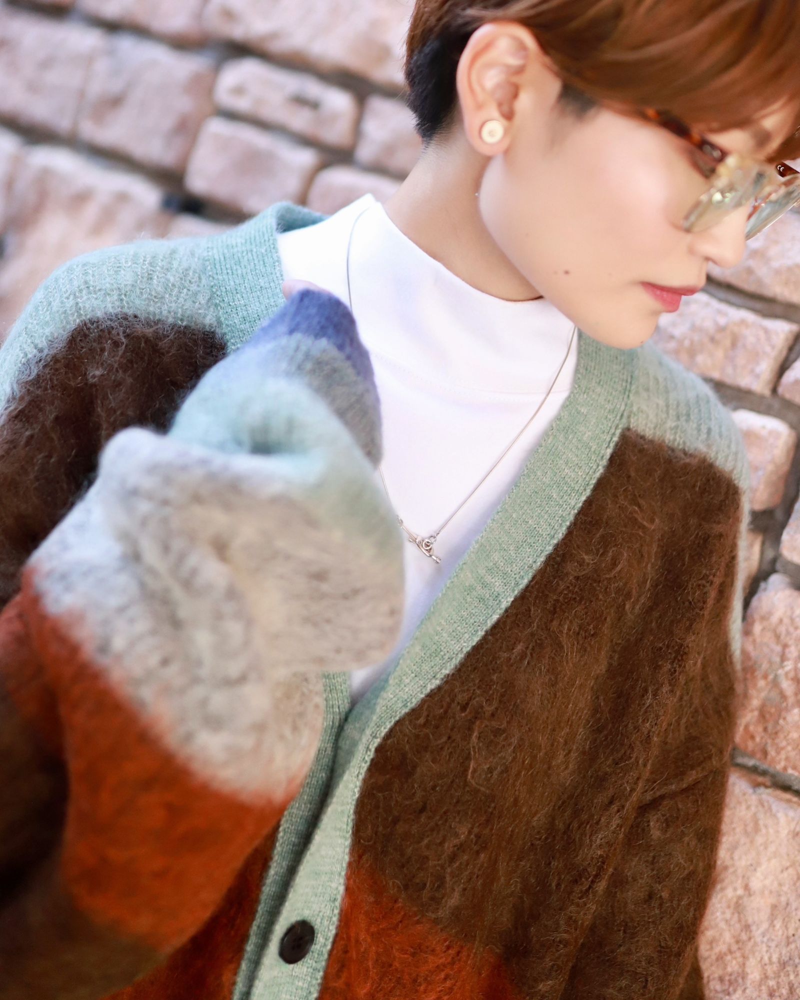 YOKE 新作MOHAIR BORDER CARDIGAN style.2023.9.3 | 3663 | MARK