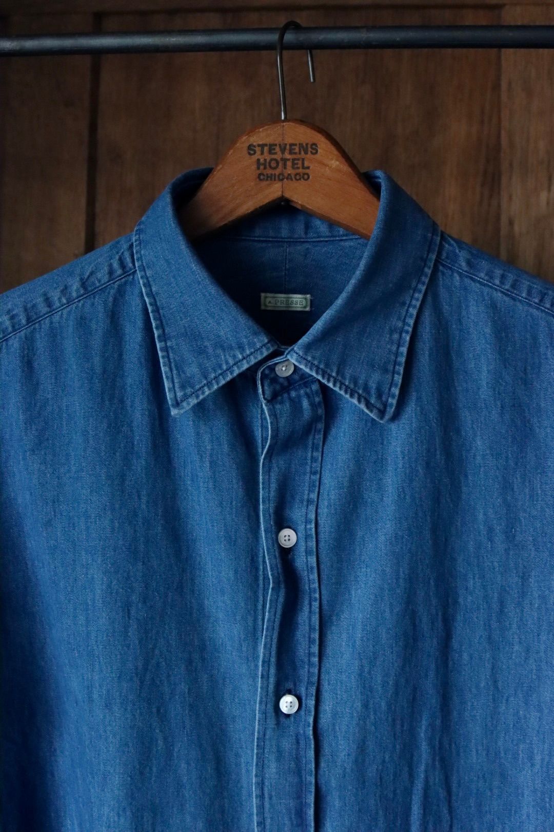 A.PRESSE - アプレッセ24SSデニムシャツ Washed Denim Shirt(24SAP-02
