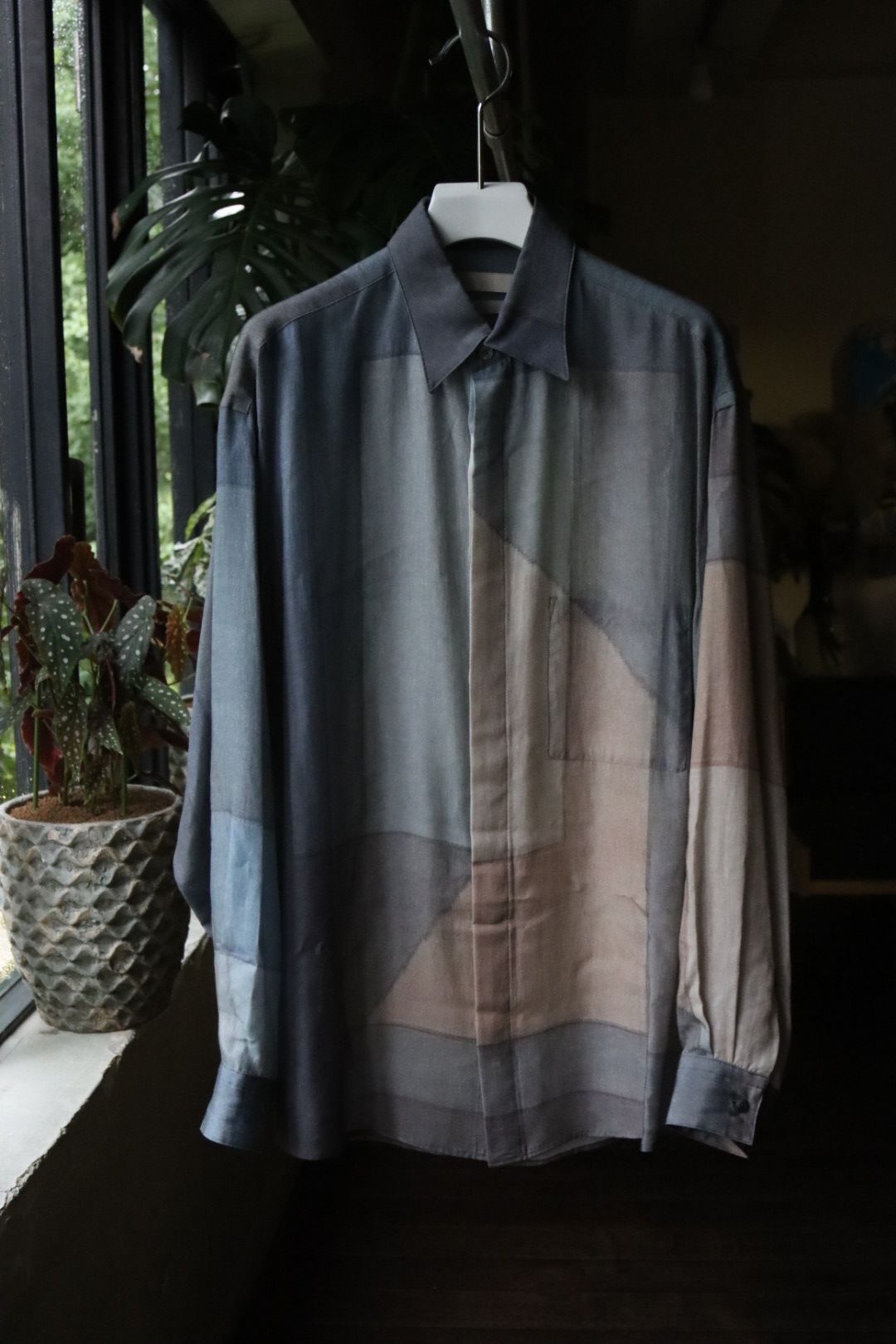 YOKE - ヨーク23AW PRINTED REGULAR COLLAR SHIRT (YK23FW0558SH) NAVY