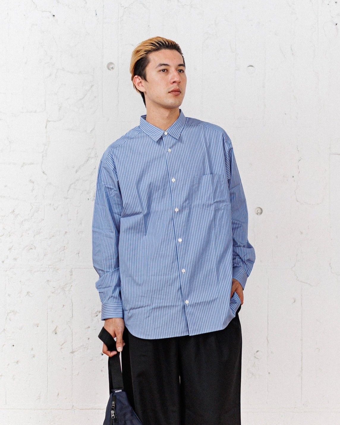 COMME des GARCONS SHIRT ブラウン ストライプ ウール COMME des