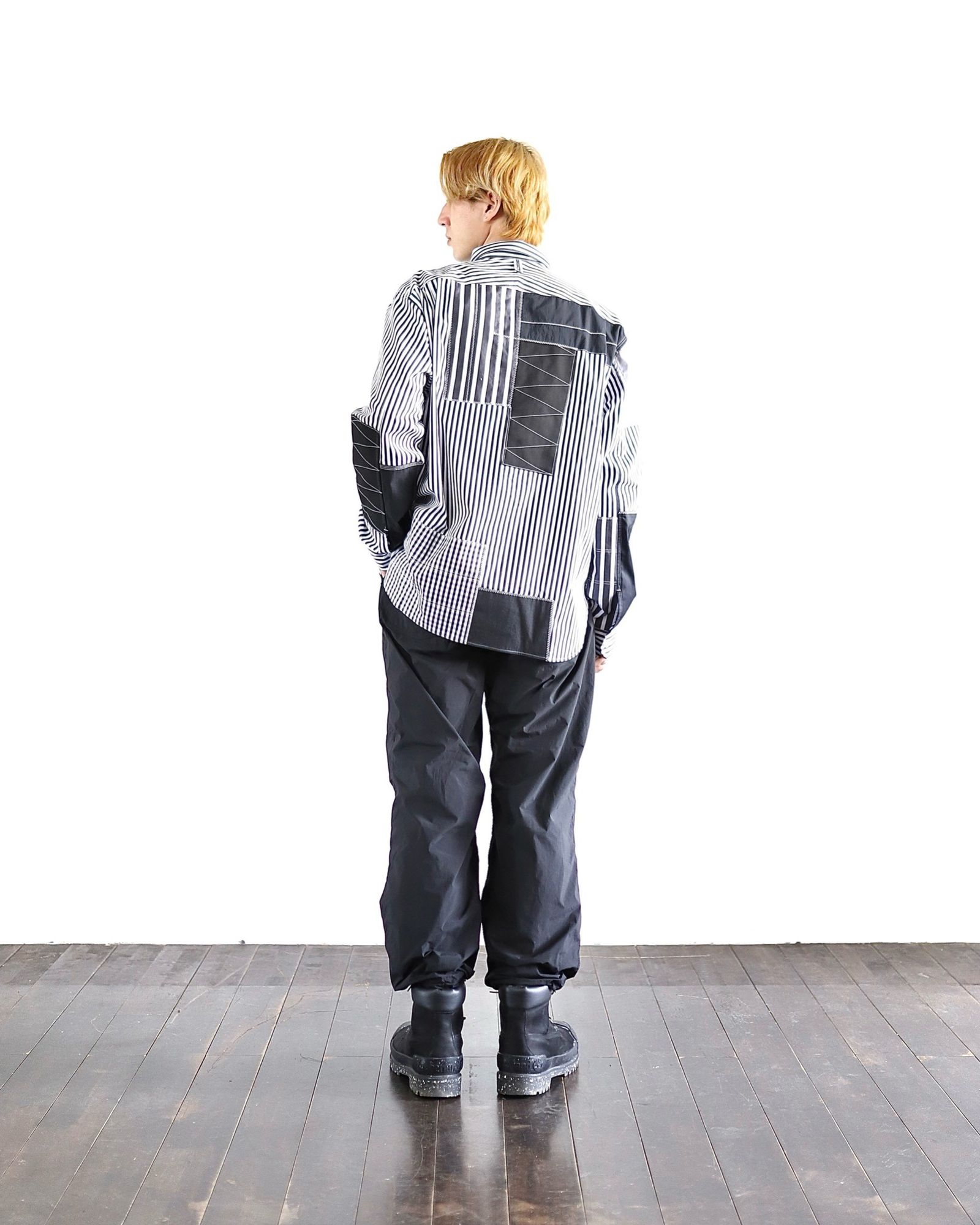 UNYA WATANABE 新作24SS パッチワークストライプシャツ スタイル