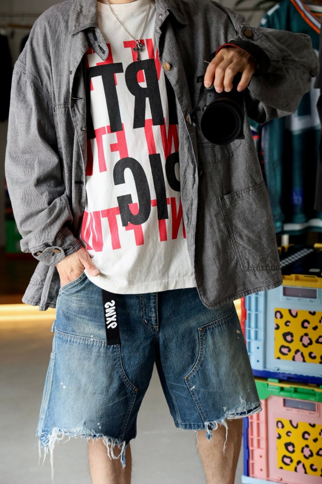 SAINT M×××××× - セントマイケル25SS デニムショーツ DOUBLE KNEE