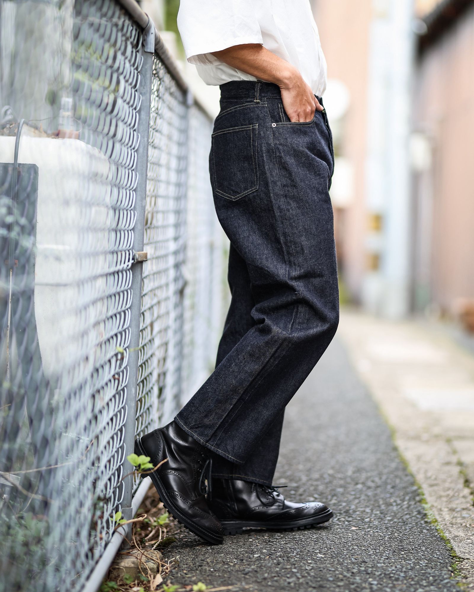A.PRESSE - アプレッセ 2026 STYLE1 Washed Denim Wide Pants(AP-4001