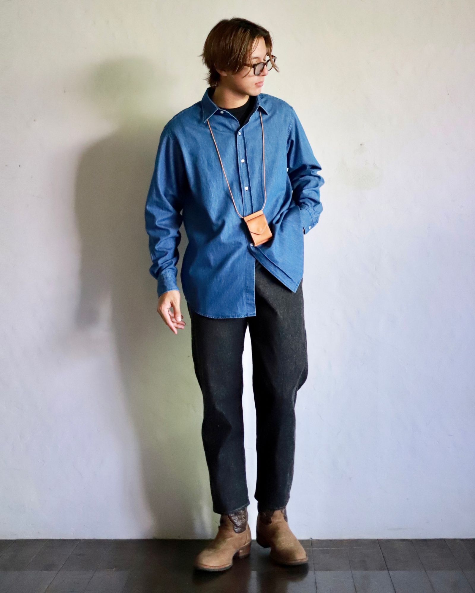 A.PRESSE - アプレッセ23AW Washed Denim Shirt (23AAP-02-08H)INDIGO