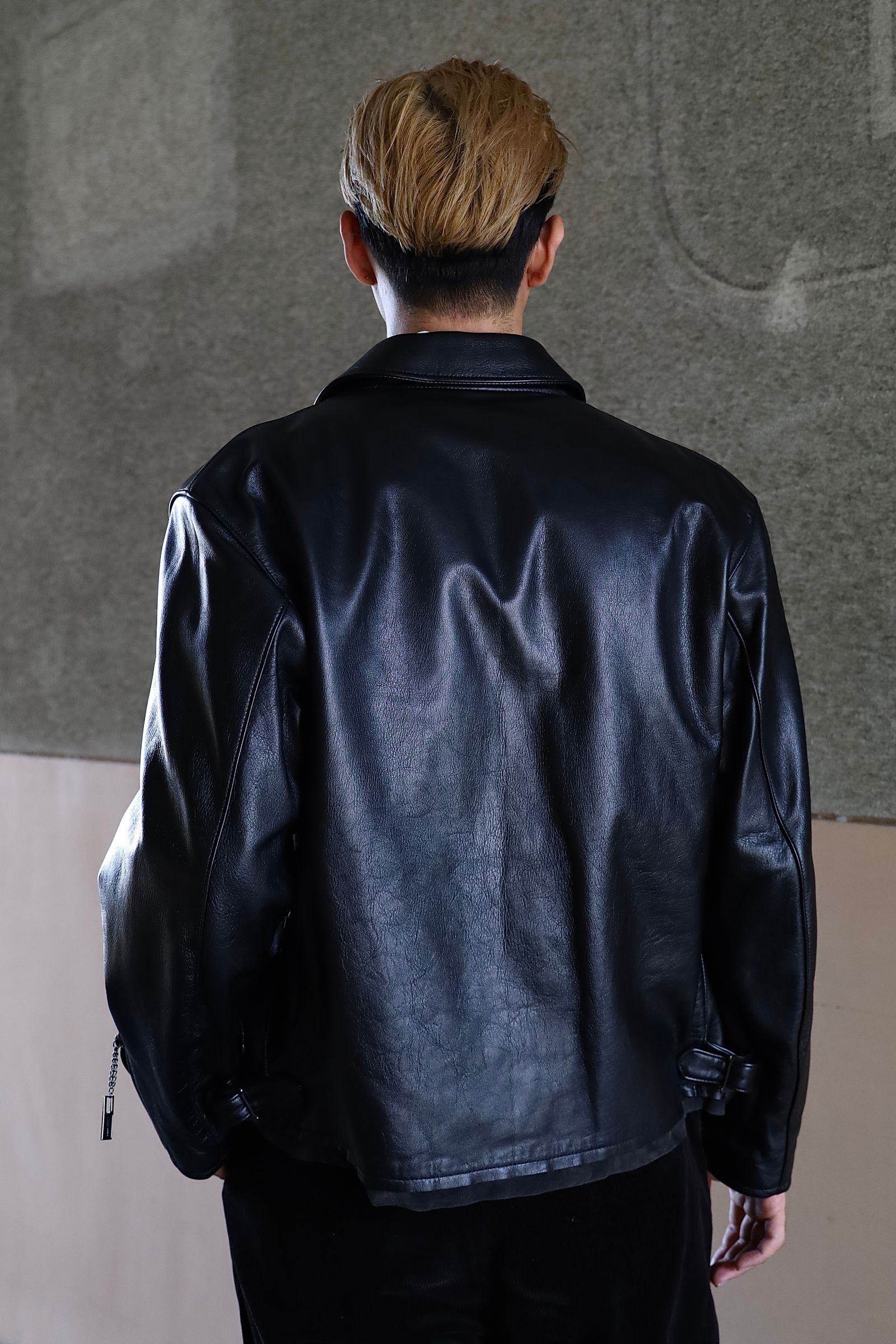 yohji yamamoto - ヨウジヤマモト COW/DRUM LEATHER CUT OFF BLOUSON