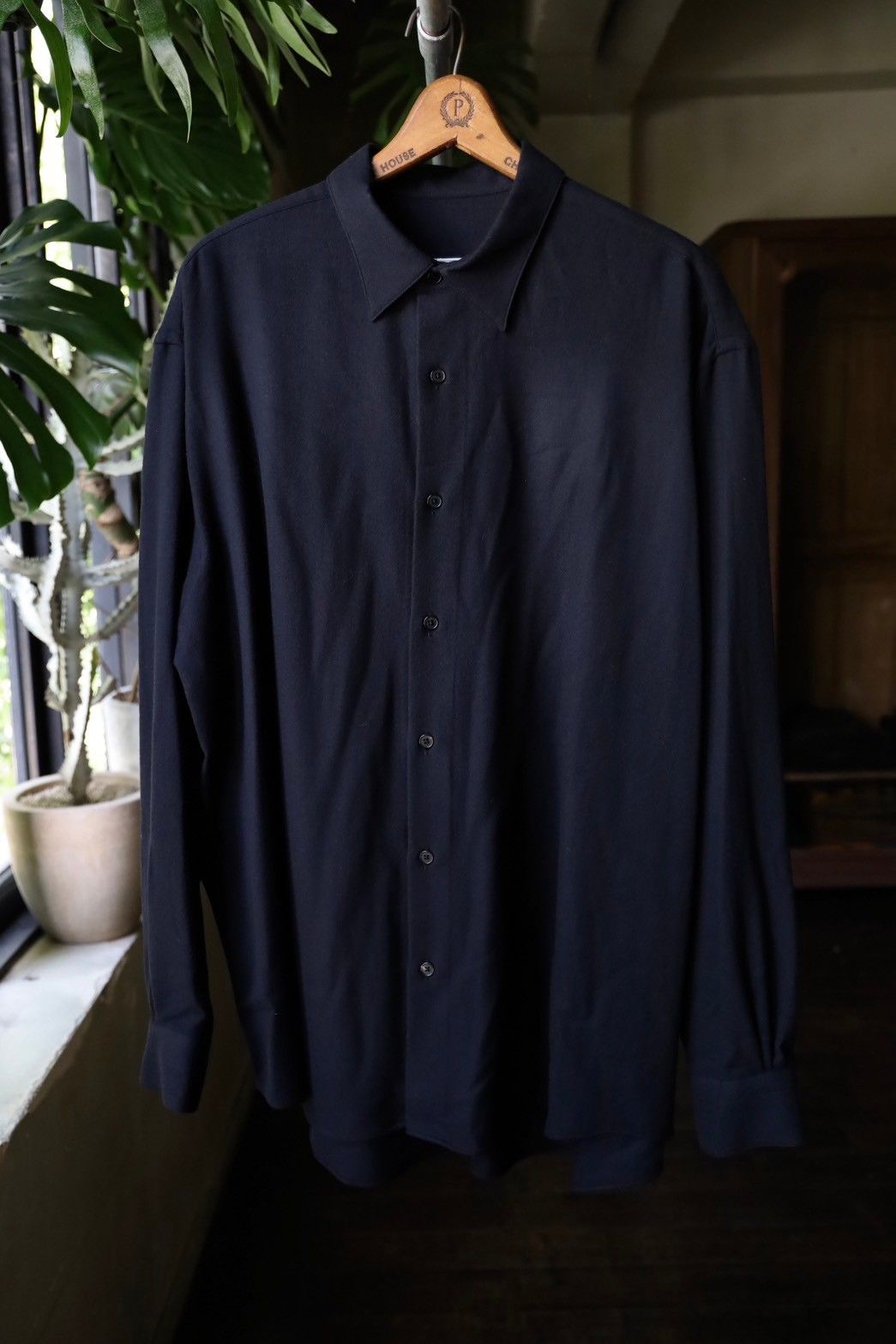 A.PRESSE - アプレッセ Wool Regular Collar Shirt(24AAP-02-01H)NAVY