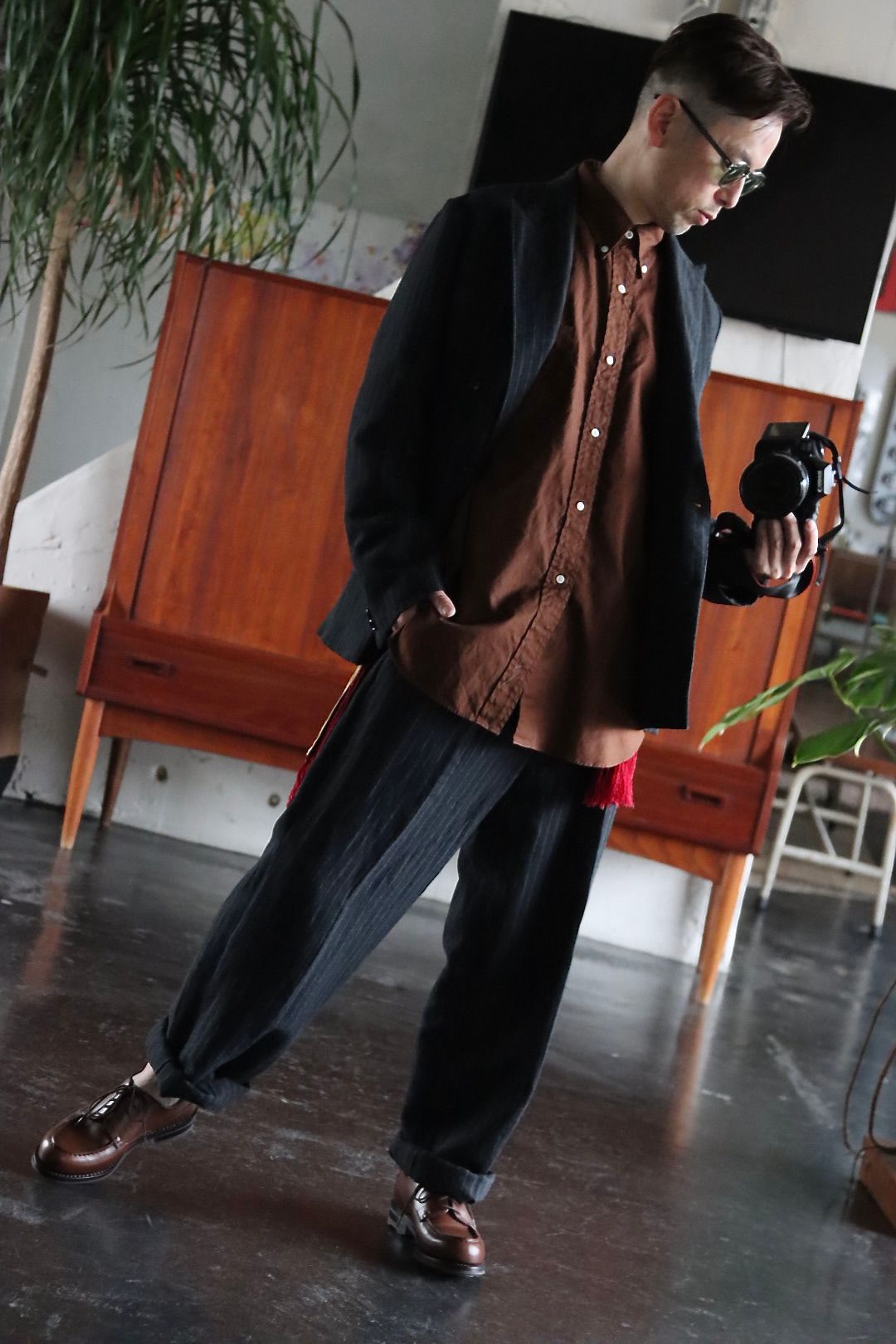 A.PRESSE BD Oxford Shirt(22SAP-02-05H)BROWN style | 2200 | MARK