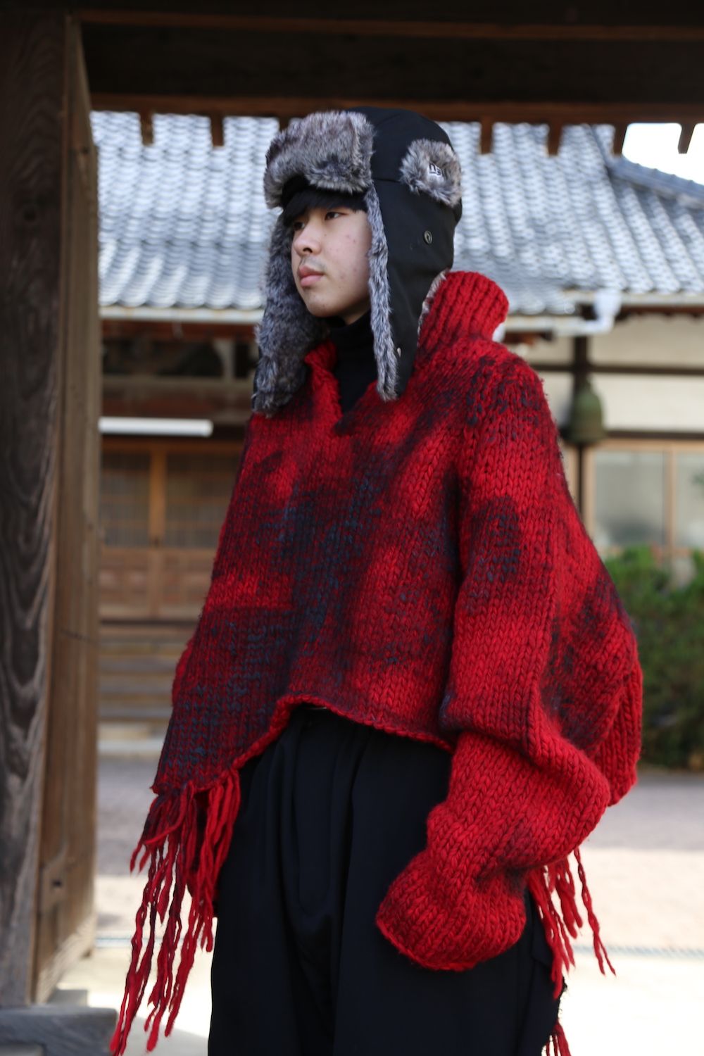 Yohji Yamamoto 朝倉ぺイント手編タートルCニット style 2020.12.16