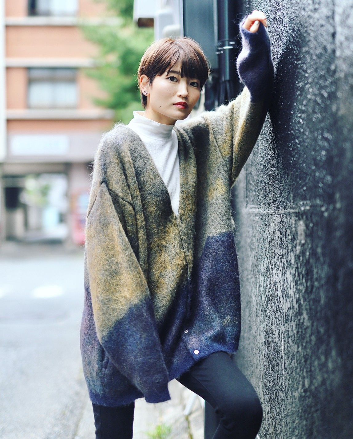 YOKE 新作LANDSCAPE MOHAIR JACQUARD CREWNECK CARDIGAN style.2023.10