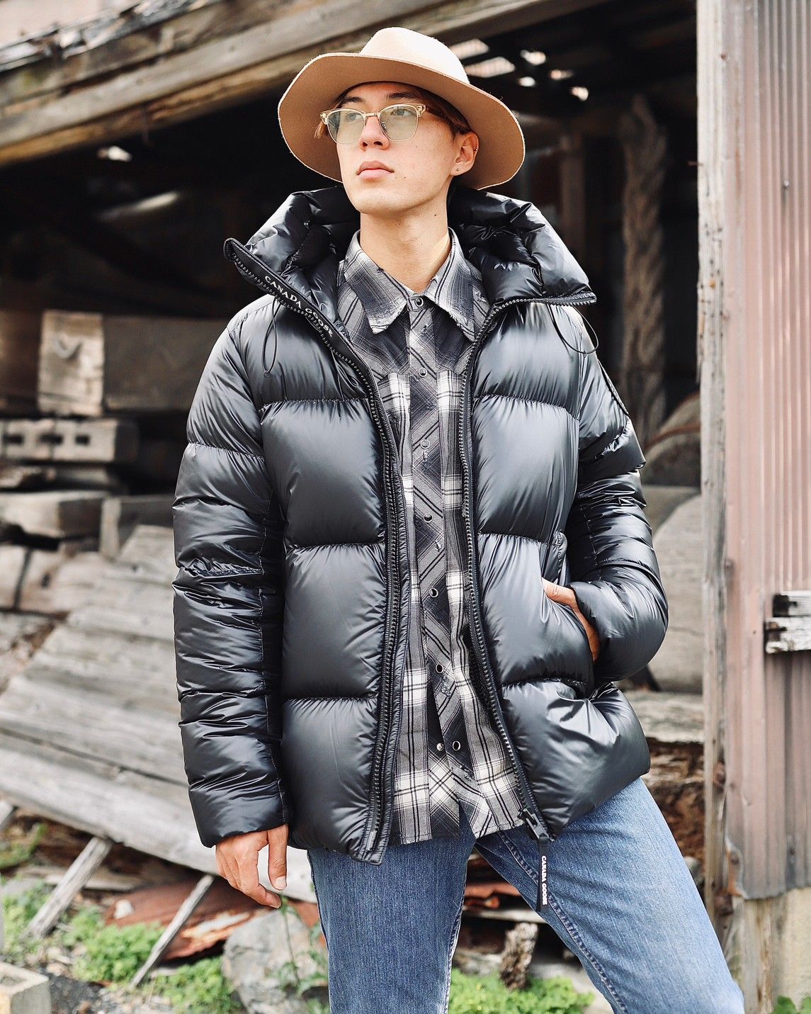 CANADA GOOSE カナダグース23AW Crofton Puffer Black Labelスタイル