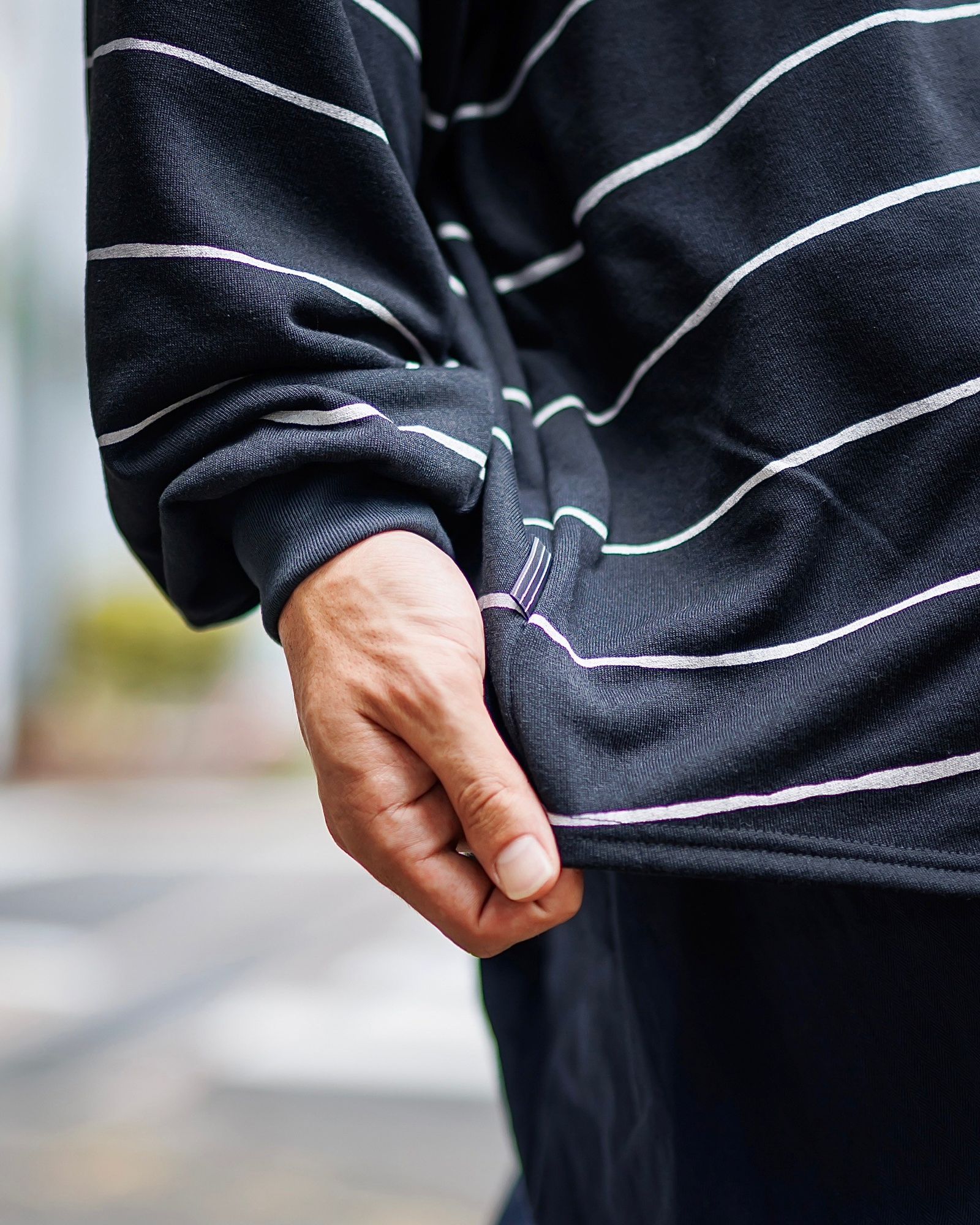 Stripes For Creative SUPER BIG WIDE SIDE STRIPE TECH LS TEE