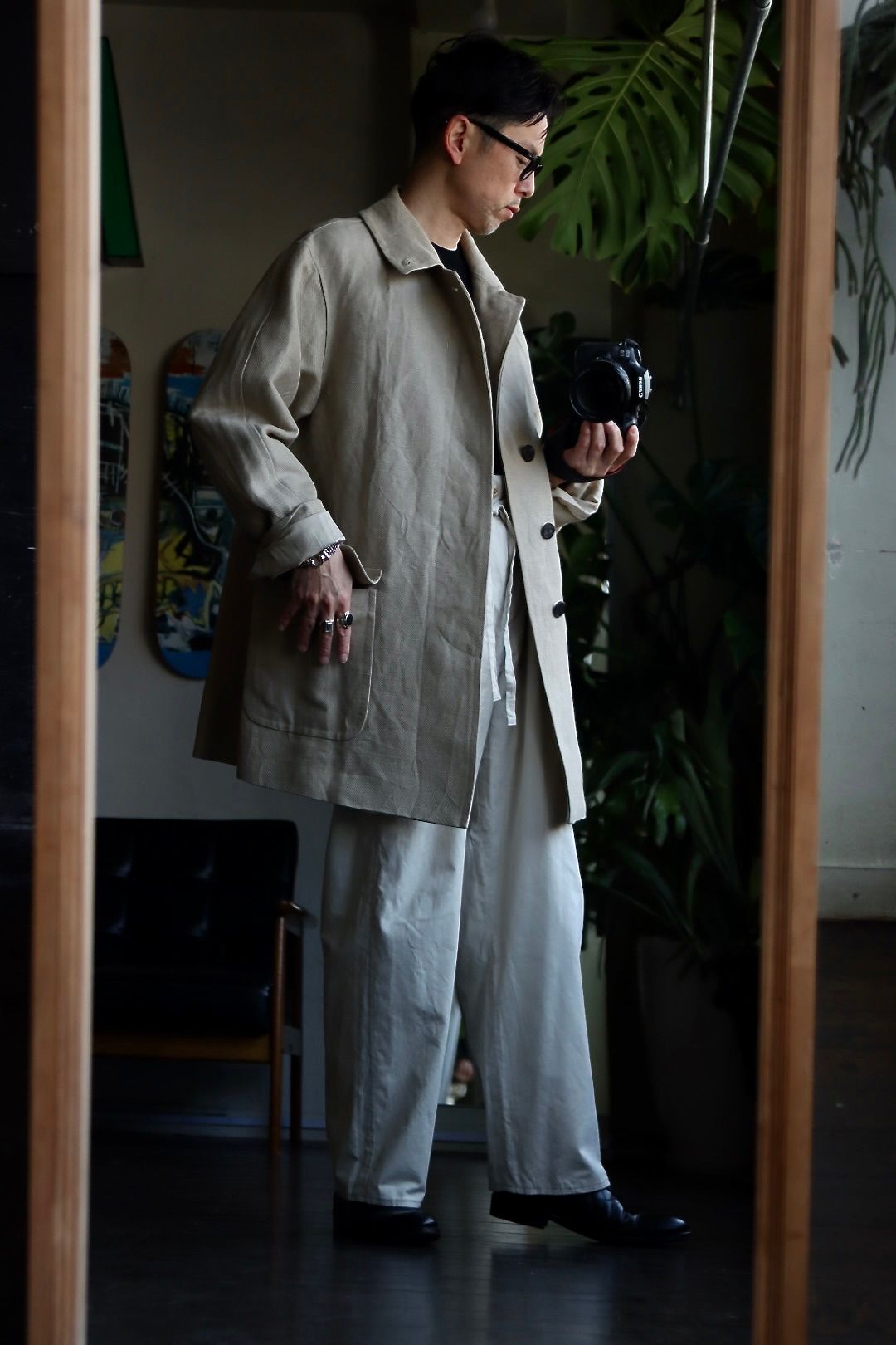 A.PRESSE - アプレッセ23SSコート Linen Half Coat(23SAP-01-06H)BEIGE